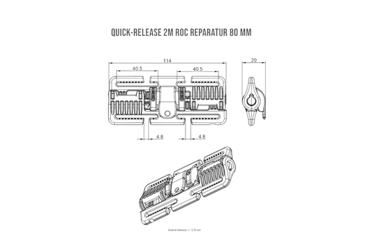 Boucle Quick-Release 2M ROC Repair 80 mm noire – vue 2