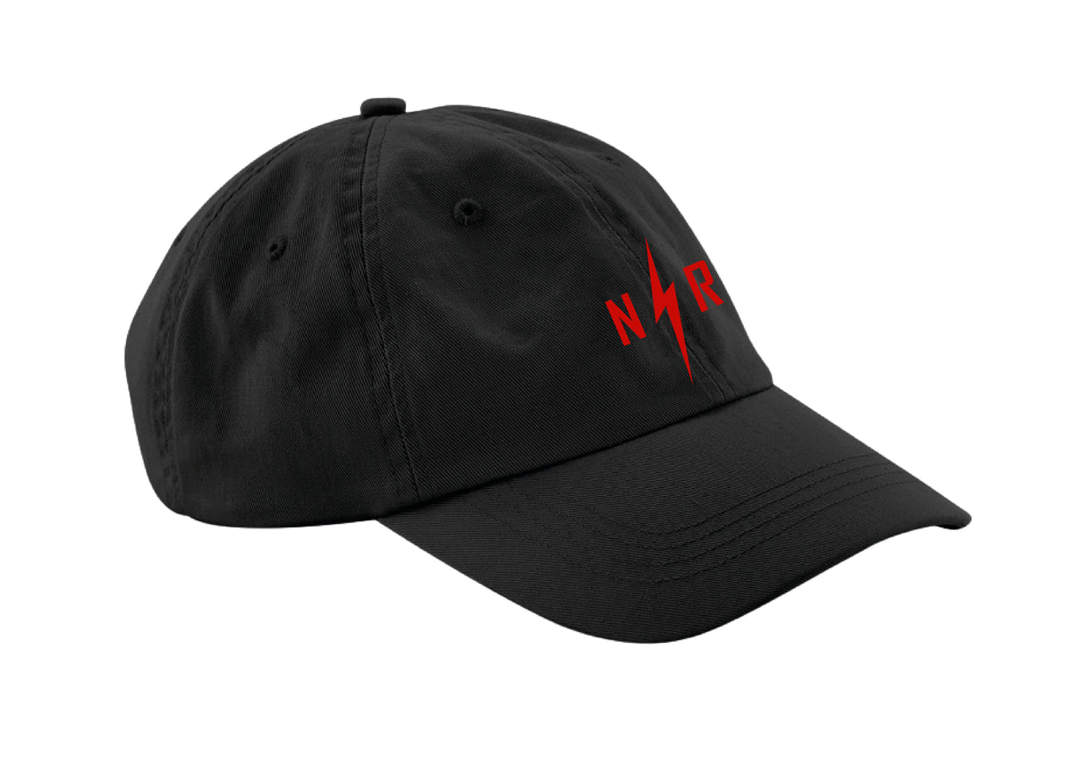 Casquette logo NR noir et rouge – vue principale